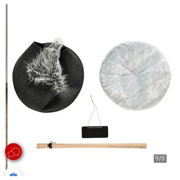 RARE NWT PawHut Cat Teepee w/Chalkboard & Cushion 19.75" Felt Tent - Picture 8 of 8